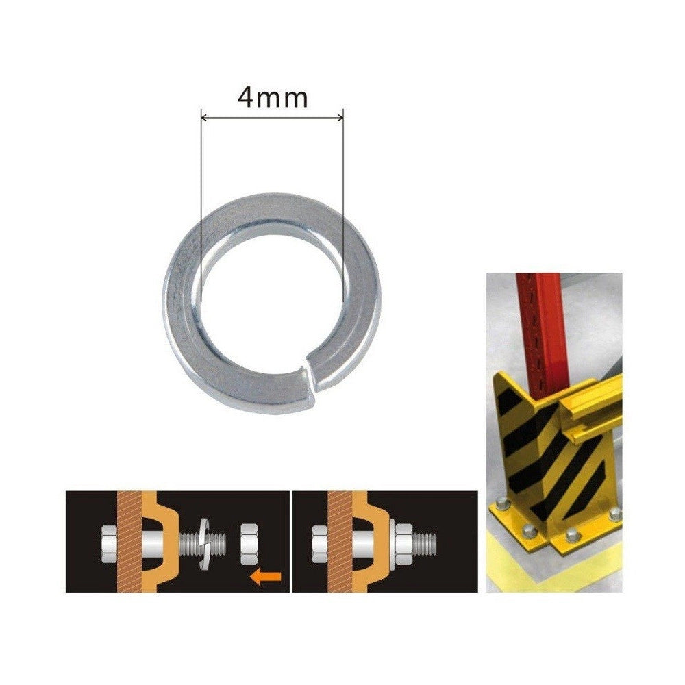 Trade Shop - Set Confezione 44 Gr. Rondelle Elastiche In Acciaio Rondella Diametro 4 Mm 90833 -