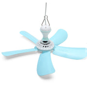 Trade Shop - Ventilatore Da Per Soffitto A 5 Pale Con Anello Aggancio Pulsante Accensione -