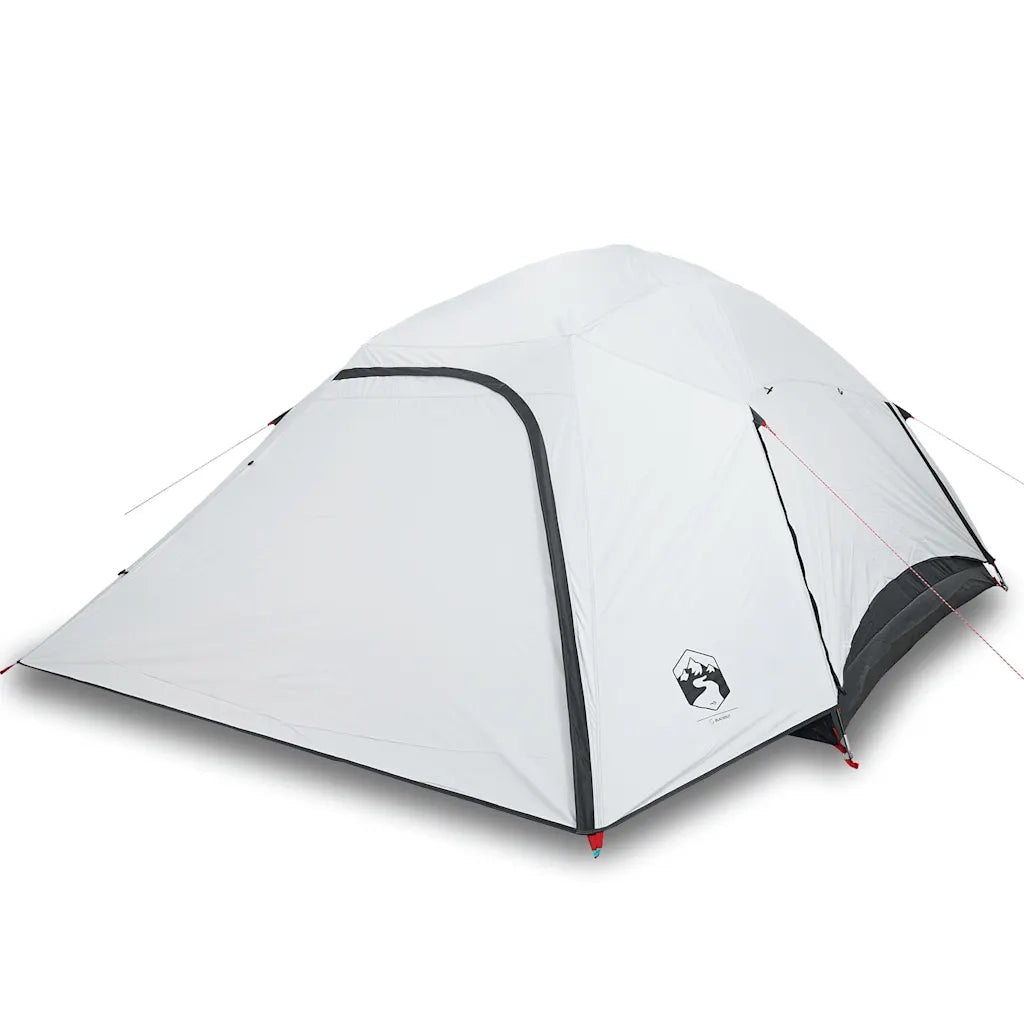 Tenda Familiare a Cupola 6 Persone Bianca Tessuto Impermeabile 94726