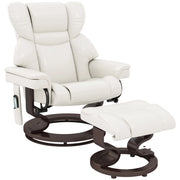 Poltrona Relax Massaggiante con Poggiapiedi ¨C Minimal ¨C Pelle Grigio 79x82x101 cm