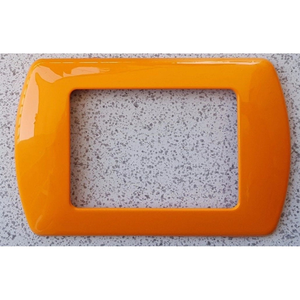 Trade Shop - Placchette Placche In Abs Compatibili Per Serie Living International Placca - Arancio Chiaro -7 Fori     -
