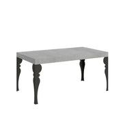 Tavolo allungabile 160/420x90 cm Paxon colore cemento gambe antracite