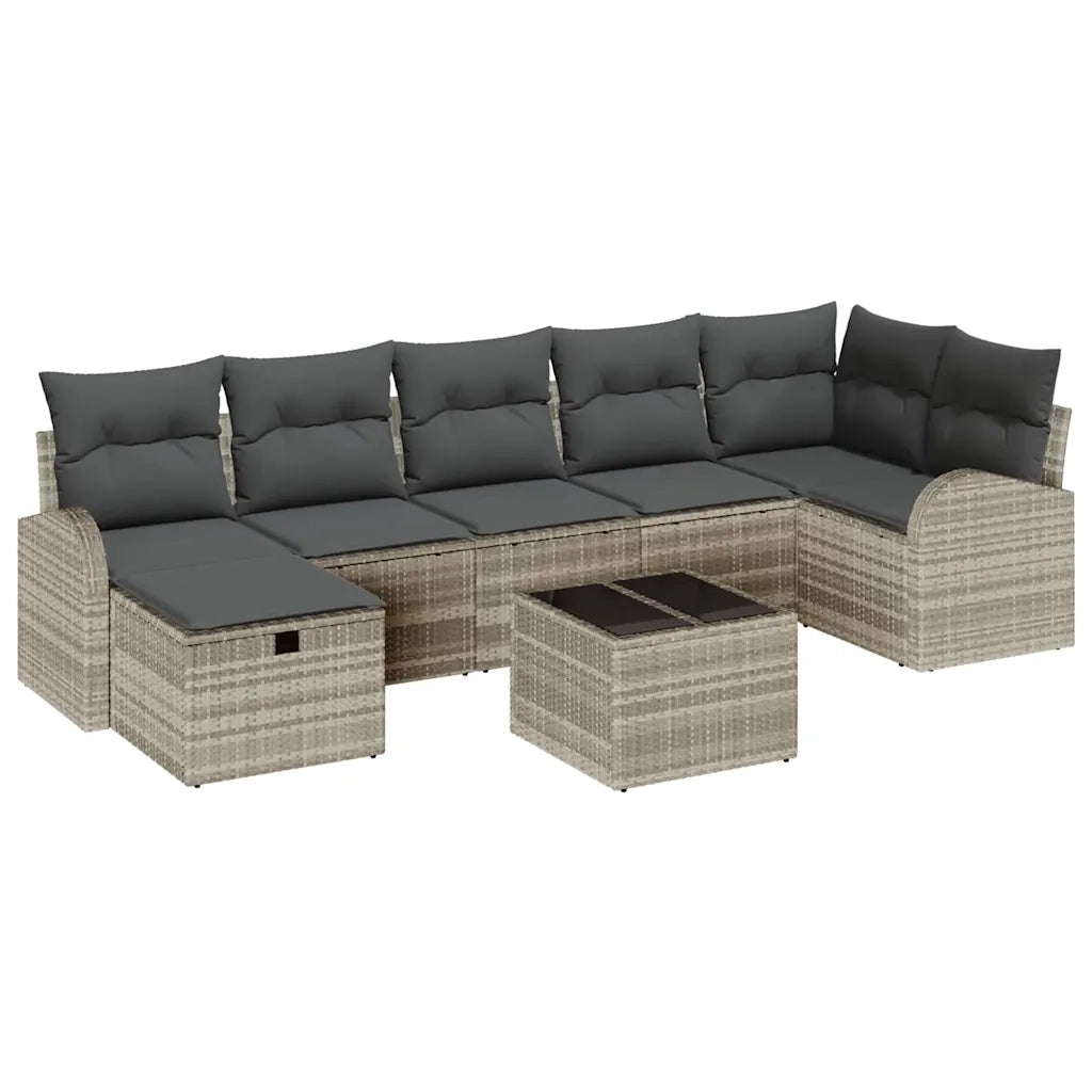 Set di divani con cuscino Grigio chiaro polyrattan 3359111