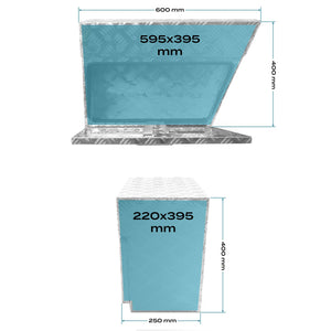 Cassetta porta attrezzi camion lato destro, alluminio 60x25x40cm max 50 l Gavone sottoscocca