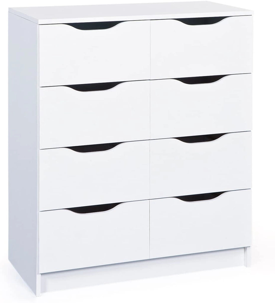 CASSETTIERA WESTPHALEN 8 CASSETTI 80x40x91H STRUTTURA IN LAMINATO VERNICIATO BIANCO