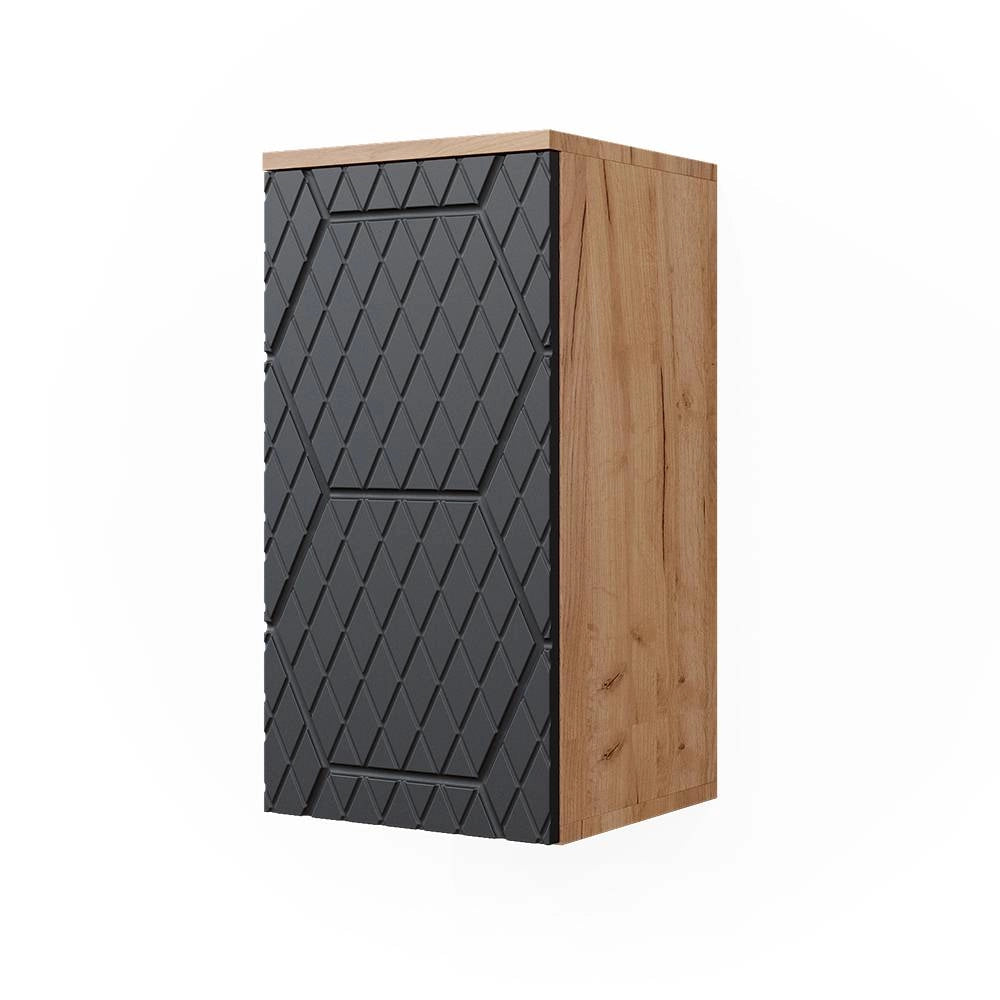 Vicco Mobile da bagno Antracite con struttura a nido d'ape 30 x 59 cm 2 scomparti, bagno