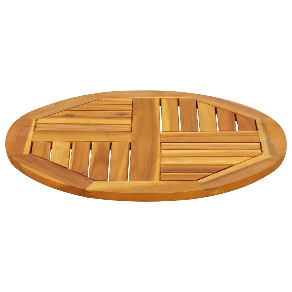 Piano per Tavolo Ø60x2 cm Rotondo in Legno Massello di Acacia 4004248