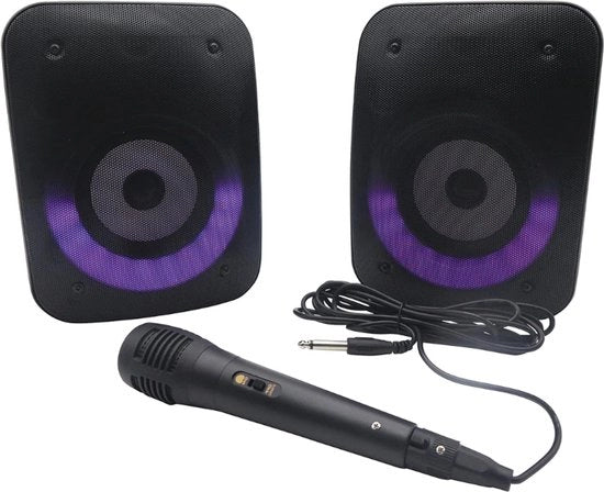 Kit di Party con 2 Altoparlanti Bluetooth Inclusa Microfono Durata Batteria 3 Ore Bluetooth 5.0 BTS500Z