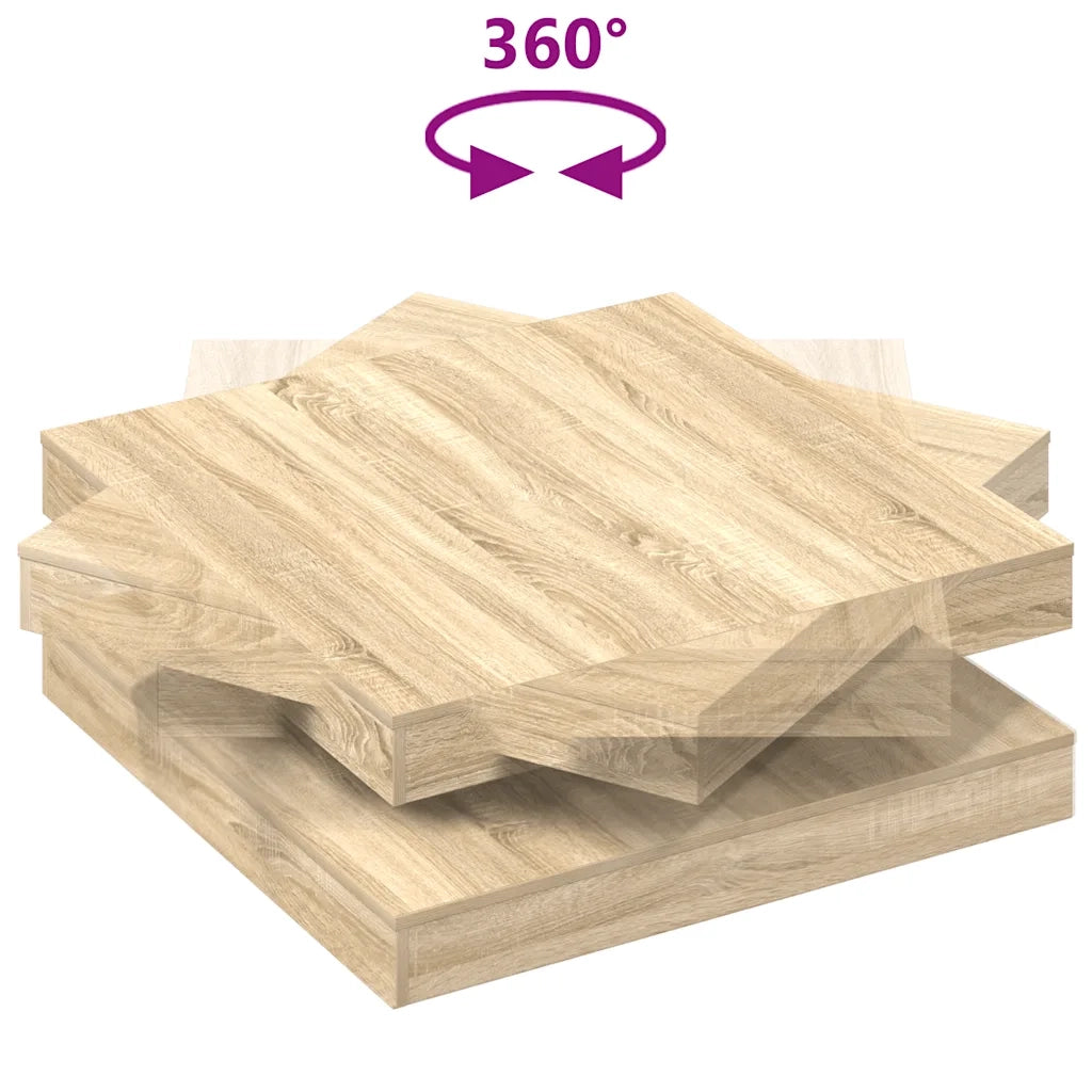 vidaXL Tavolino da Caffè Girevole a 360 Gradi Sonoma 90x90x34,5 cm