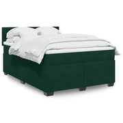Giroletto a Molle con Materasso Verde Scuro 140x200 cm Velluto