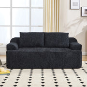 Divano letto modulare in tessuto con 2 cuscini, nero, 68 x 45,5 x 68 cm