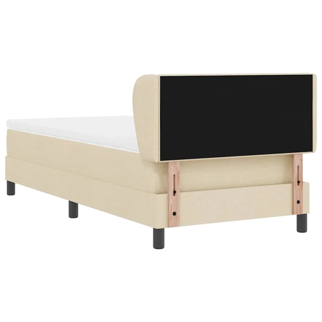 Letto a molle con materasso Crema 90 x 200 cm Tessuto 3340008