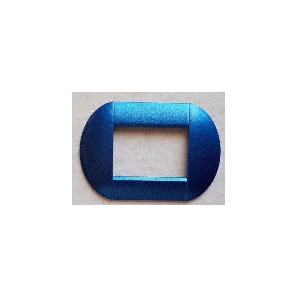 Trade Shop - Placca Placche Placchette Compatibili Living International Light Bombate Bticino - Blu Metallizzato -4 Fori     -