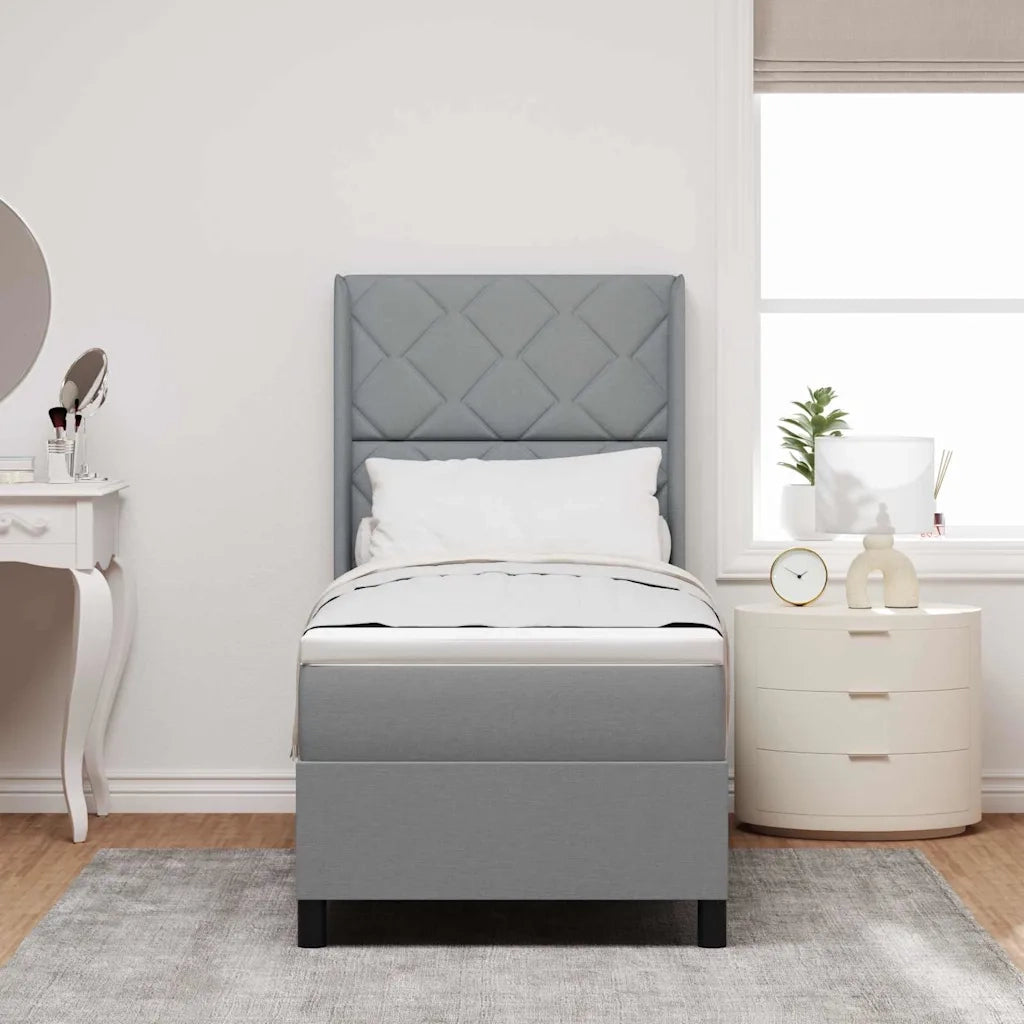 Letto a Sorgente LED Grigio chiaro 80 x 200 cm Tessuto 3343532