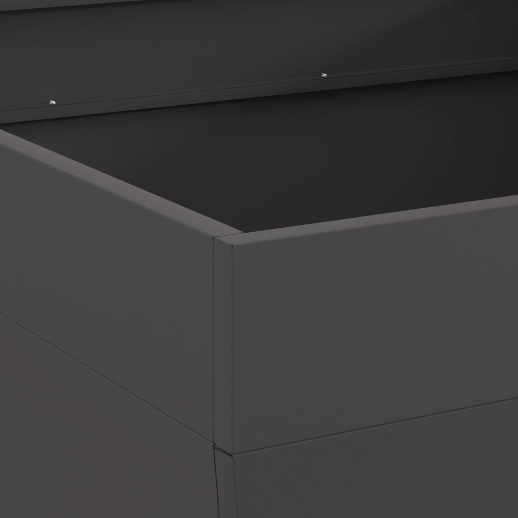 Braciere Quadrato Nero 80x80x43 cm in Acciaio -
