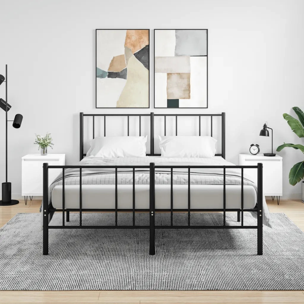 Comodini 2 pz-Set di 2 Tavolino da notte Bianchi 40x30x50 cm in Legno Multistrato 185586