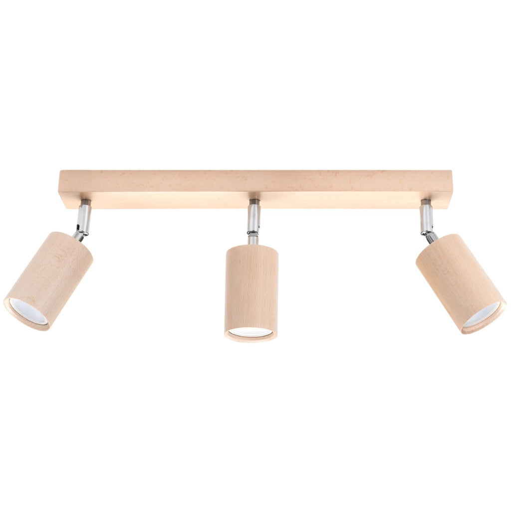Lampada da soffitto BERG Peach Puff a 3 luci in legno naturale, stile scandinavo