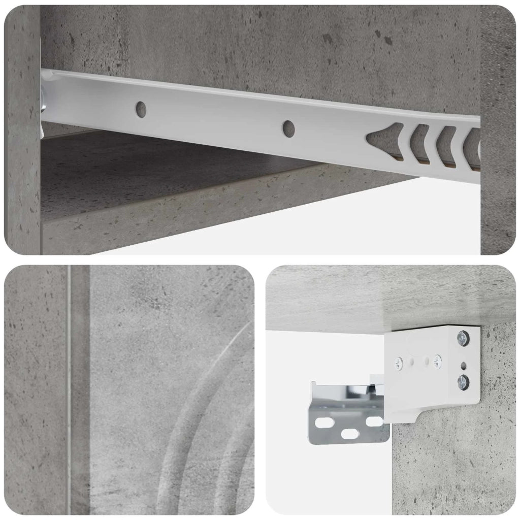 Tavolino da Parete Laterale Grigio Cemento 59 x 34,5 x 17 cm