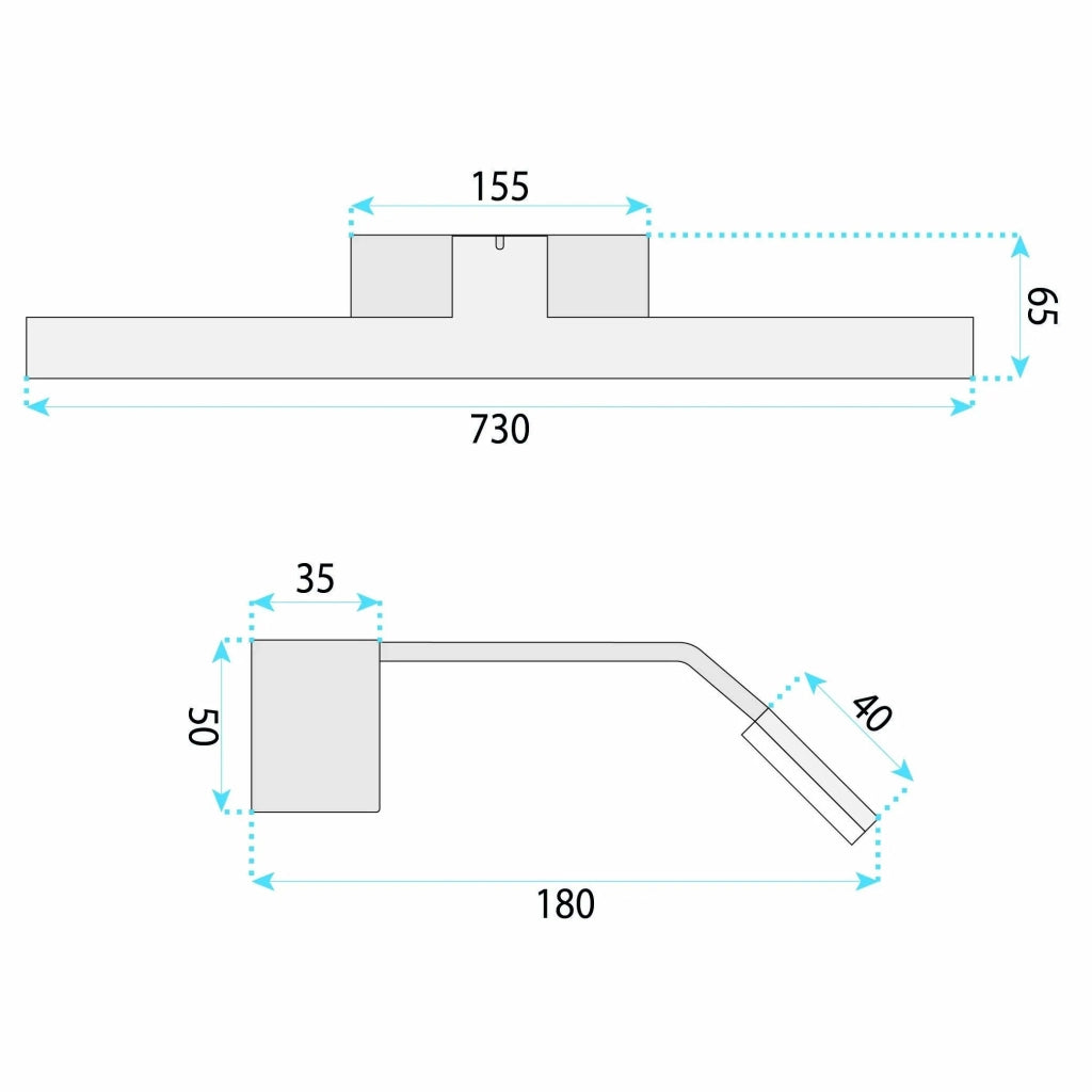 Applique Da Bagno Led Swe003-1w 73cm Chrome