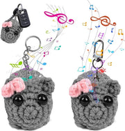 Plush Hamster Meme Animale - Con Suono - Pop Ricamato a Maglia - Manufatto Artigianale - Grigio