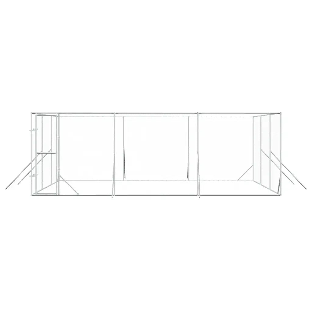 Cuccia per Cani da Esterno Argento 6x6x2 m in Acciaio Zincato 3190460