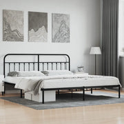 Giroletto con Testiera-Struttura Letto con testiera in Metallo Nero 200x200 cm 541740