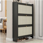 scarpiera Scarpiera per ingresso - Organizzatore scarpiera indipendente con ante per riporre oggetti nascosti - Scarpiera moderna e sottile in legno per camera da letto, soggiorno, corridoio (Col