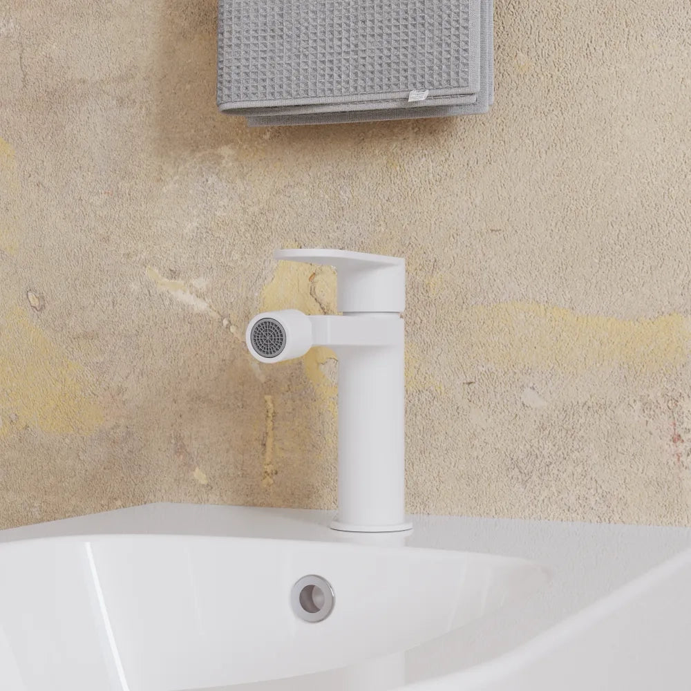 Miscelatore bidet senza scarico bianco opaco | Margot