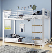 Letto a castello in metallo e MDF bianco noce 90 x 200 cm