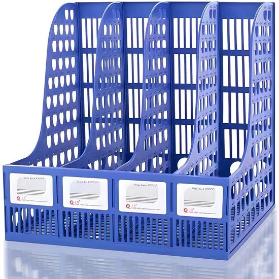 Supporto per documenti con 4 compartimenti - A4 - Supporto per libri - Borsa per lettura - Borsa per giornali - Ideale per ufficio e casa - 30,5 x 26,5 x 31 cm - Supporto per documenti