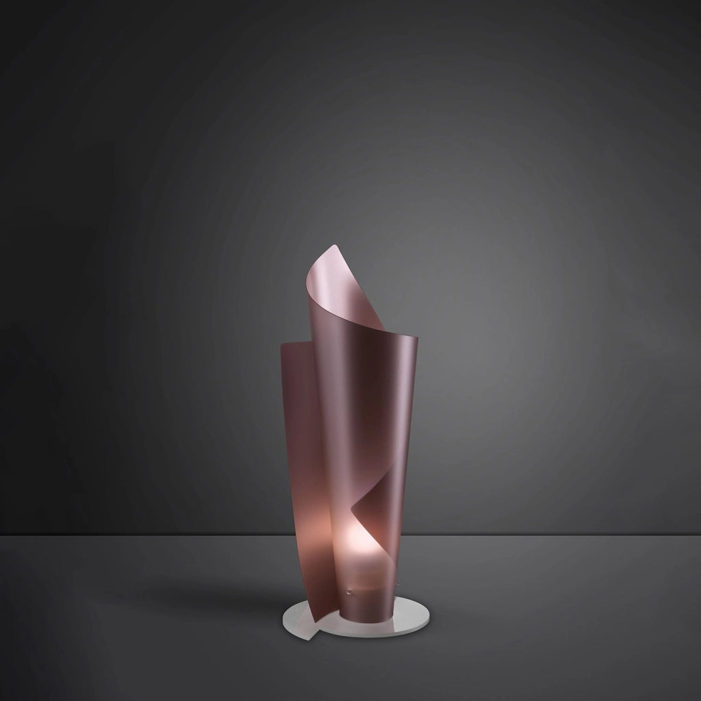 Lampada Da Scrivania Moderna Vela Polilux ® Pink Metal 1 Luce E27 H70Cm