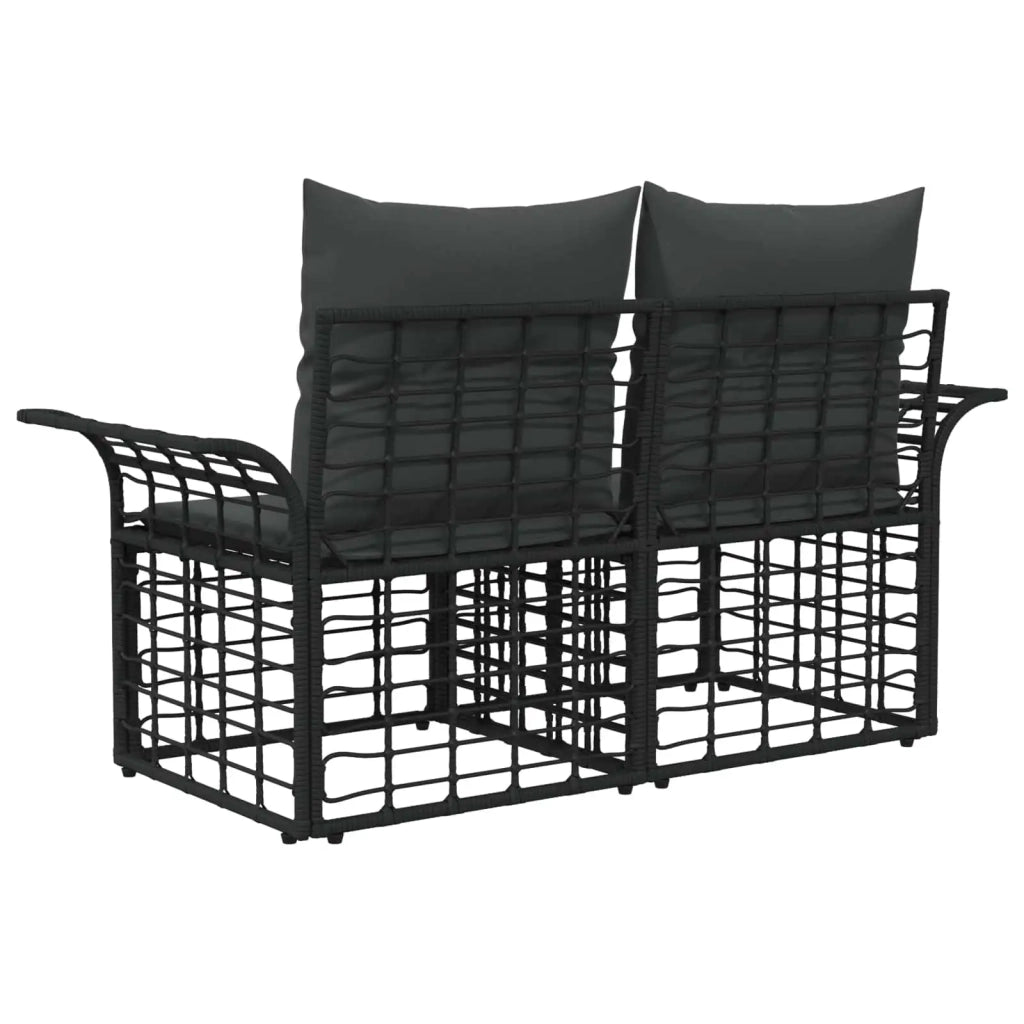 Loveseat da esterno 2 pz Nero e Grigio scuro polyrattan CFW4953401