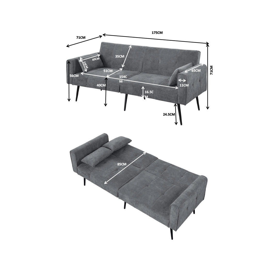Divano letto pieghevole - Xylo - 2 posti, futon per spazi piccoli