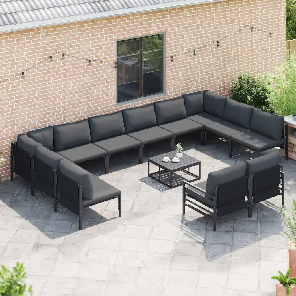 vidaXL Set Divano da Giardino 12 pcs Antracite Acciaio