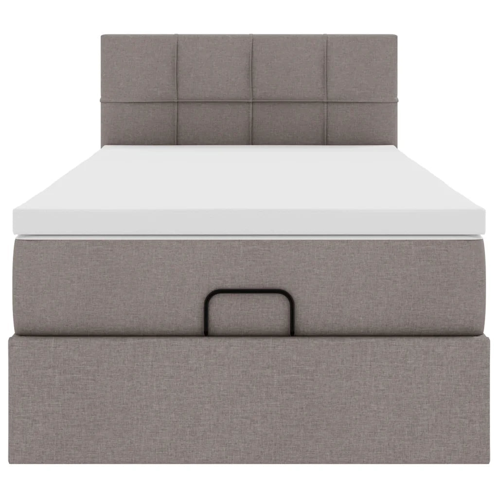 Struttura Letto Pouf con Materasso Tortora 80x200 cm in Tessuto