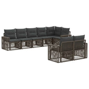 Set Divano da Giardino 8 pcs Grigio e Grigio Scuro polyrattan 3435185