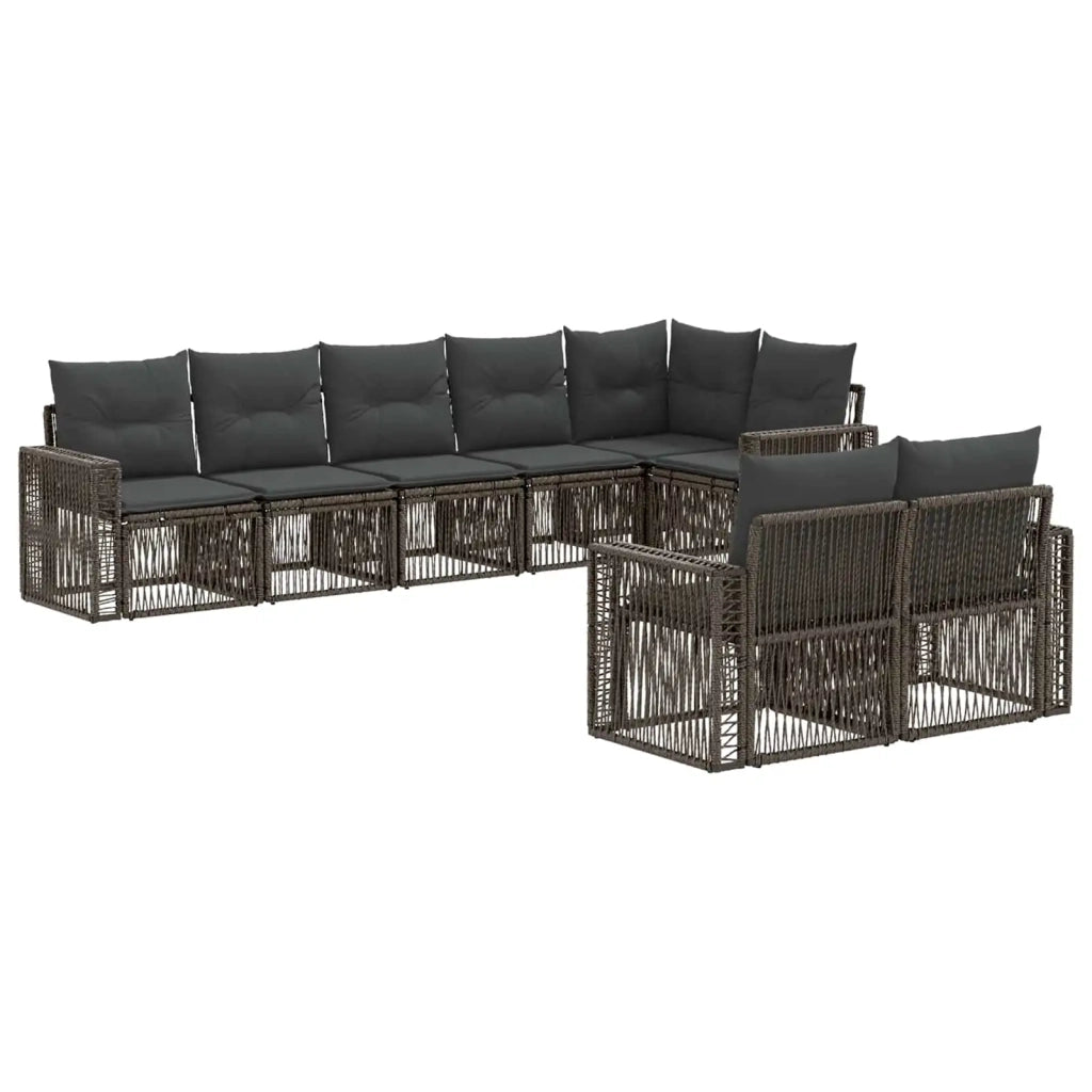 Set Divano da Giardino 8 pcs Grigio e Grigio Scuro polyrattan 3435185
