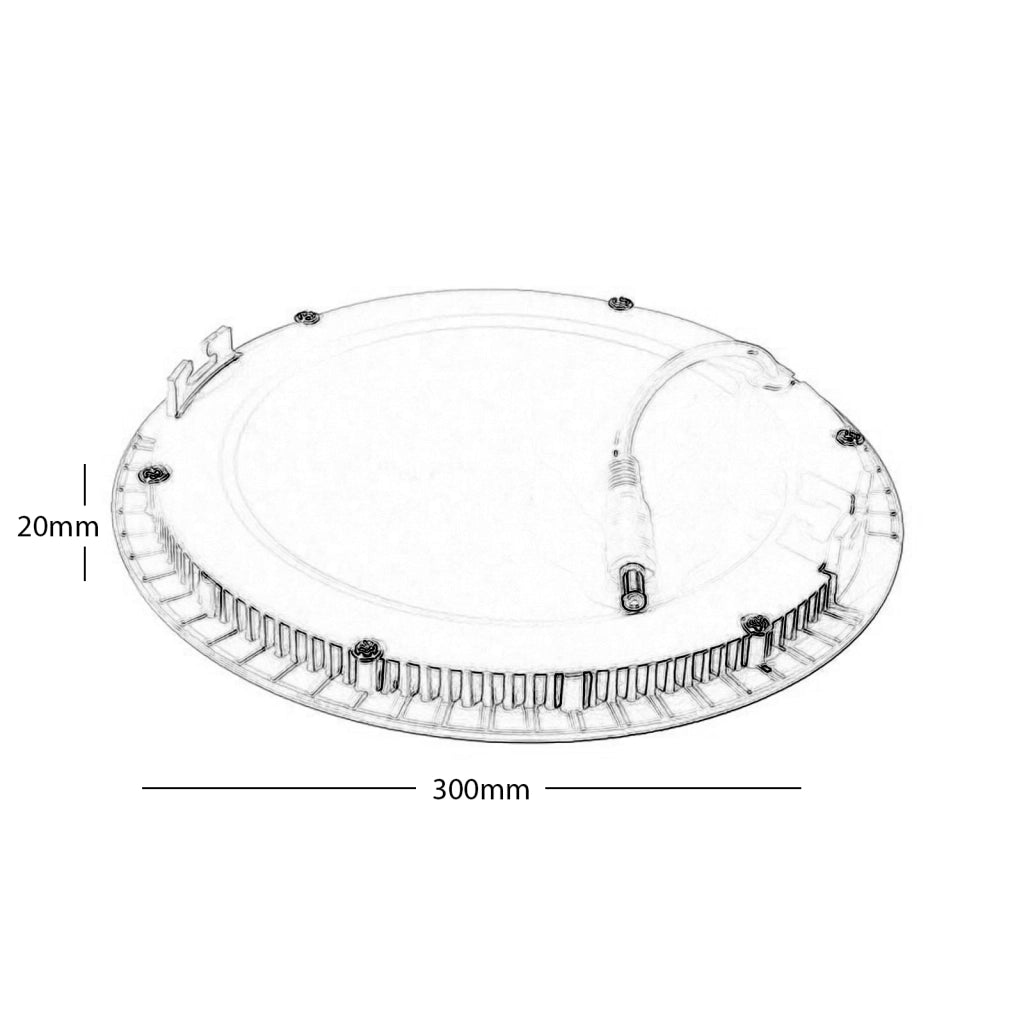 Faretto incasso LED 24W pannello rotondo slim interruttore CCT da 3000K a 6500K luce ufficio negozio studio foro 28cm