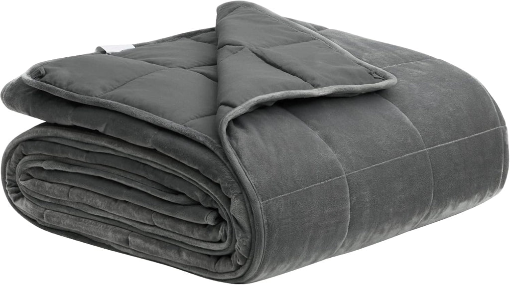 Coperta Ponderata per Adulti, coperta pesante in microfibra, coperta terapeutica rilassante con Perle di Vetro, migliora il sonno, 200x230 cm, 7kg, Grigia