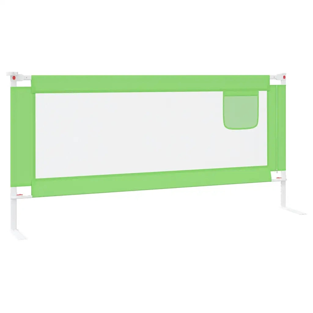 Sponda Letto di Sicurezza per Bambini Verde 200x25cm in Tessuto 10197