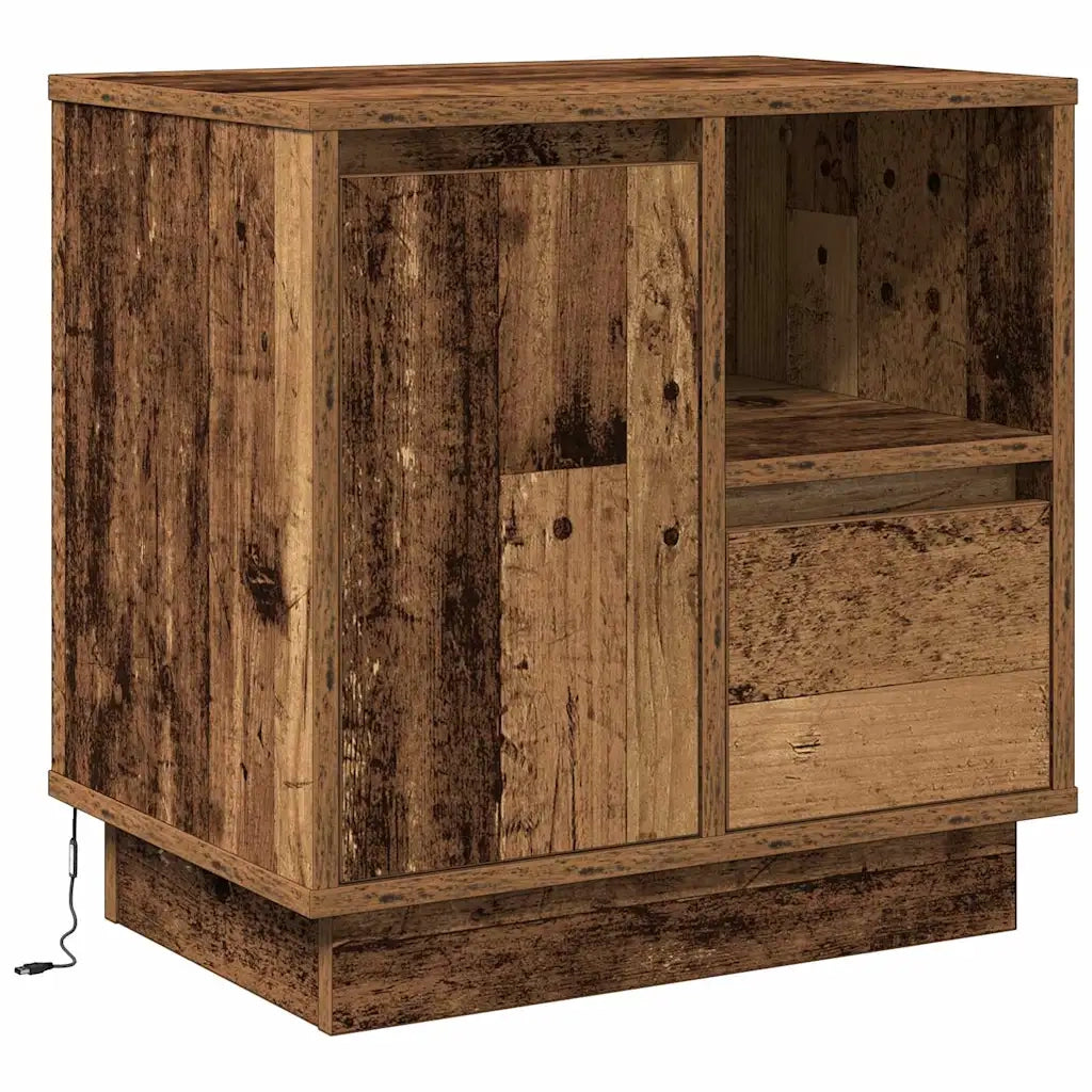 Set di 2 Comodini | Armadio da Notte | Mobiletto da notte Legno vecchio 50 x 34,5 x 50 cm.