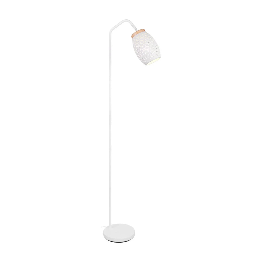 LÚZETE - LAMPADA DA TERRA 1 LUCE METALLO BIANCO E27 BIRKITA