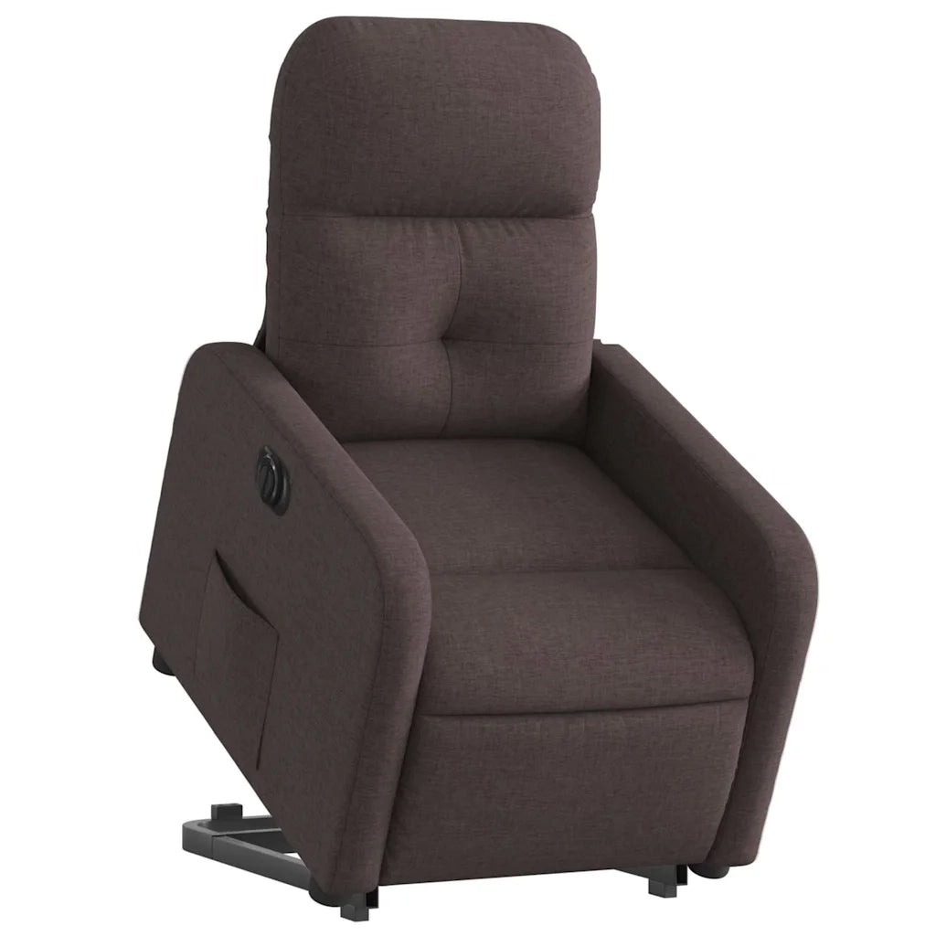 Poltrona Alzapersona Reclinante Elettrica Marrone Scuro Tessuto 3206818