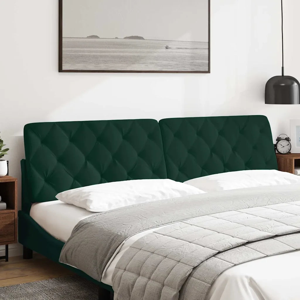 Cuscino Testiera Verde Scuro 200 cm in Velluto CFW8518312