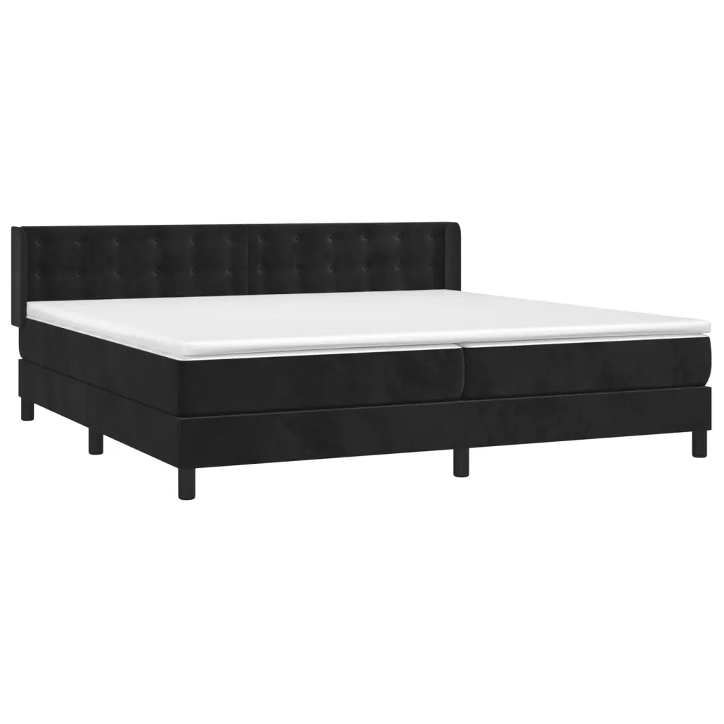 Giroletto a Molle con Materasso Nero 200x200 cm in Velluto cod mxl 64522