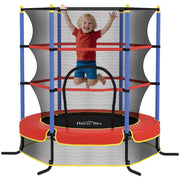 Trampolino per Bambini con Tappeto Elastico, Rete di Sicurezza e Pali Imbottiti, Et¨¤ 3-10 Anni, Blu