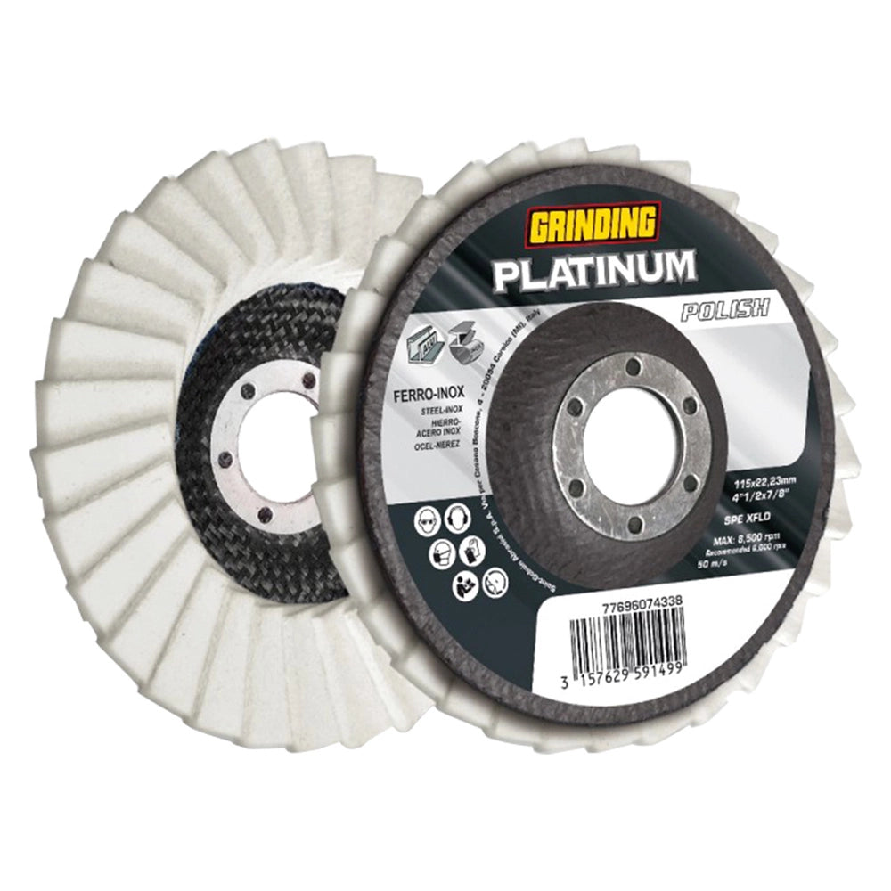 DISCO LAMELLARE 'PLATINUM POLISH' PER FERRO/INOX ø 115 x 22,23 mm- 10 pezzi  - GRINDING