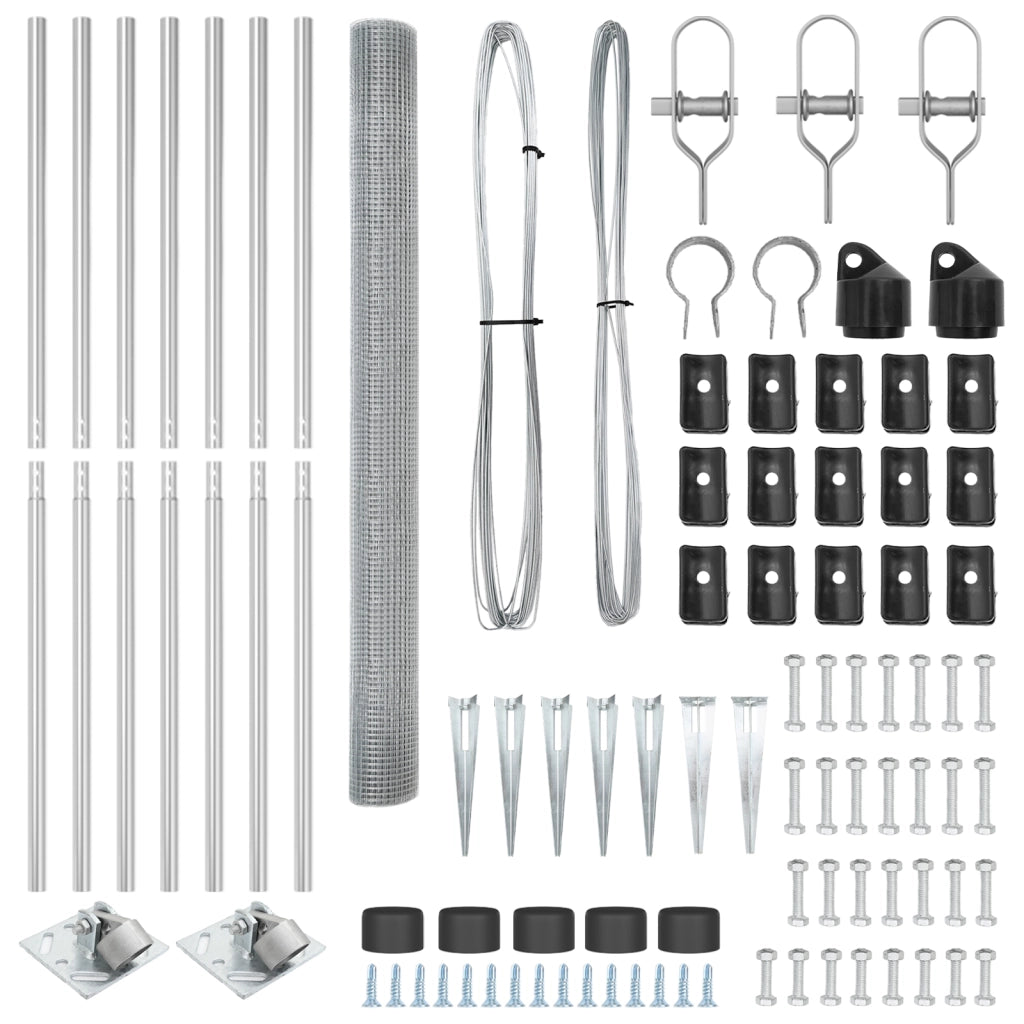 Set di Pali per Recinzione Set di 2 Acciaio zincato 10 x 1.5 m