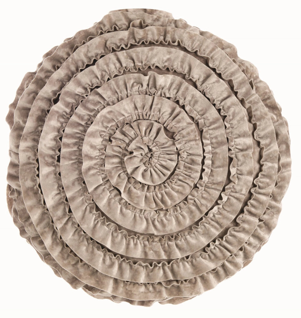 Cuscino Tondo con Rouches Fiore Shabby Chic Arredo Letto Elegante Blanc Mariclò
