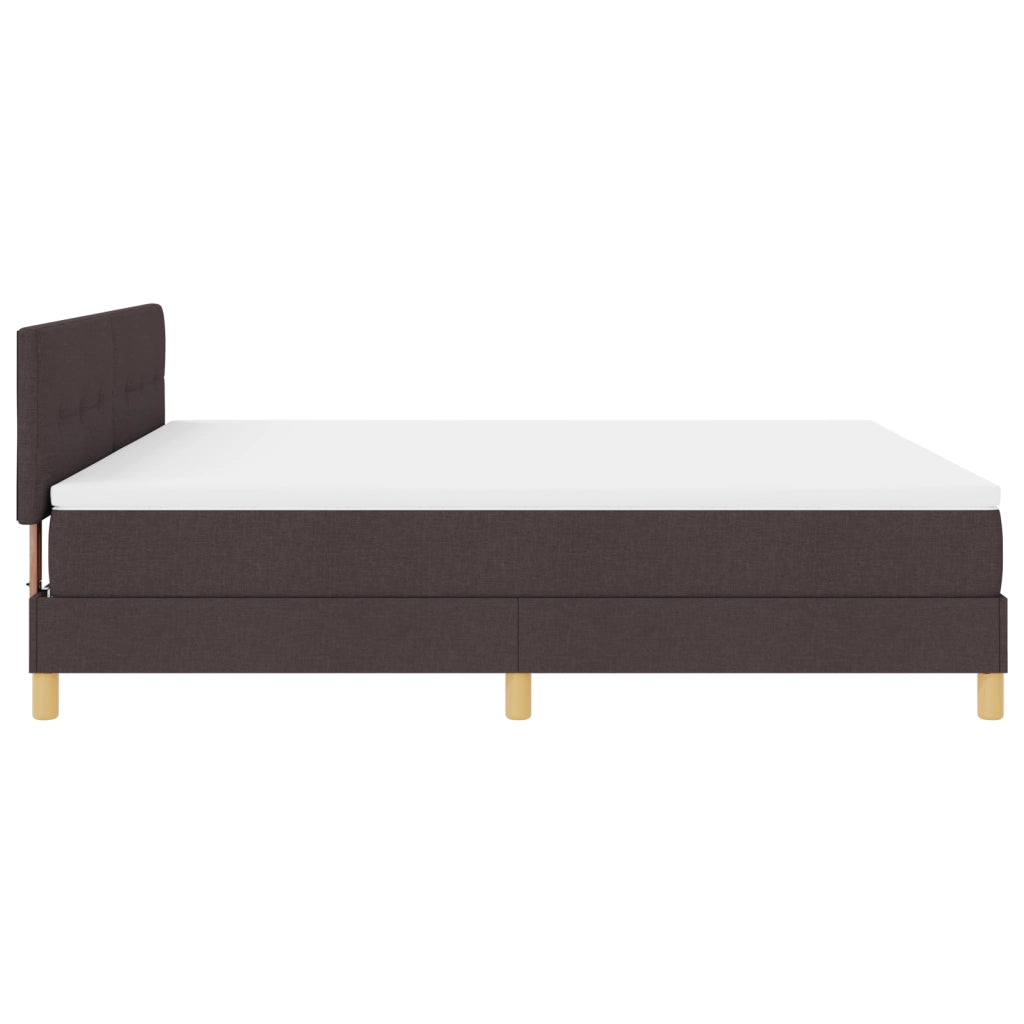 Letto con Box Spring e Materasso Marrone Scuro 180x200 cm Tessuto